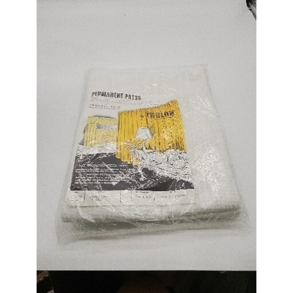 Vintage Trulon Curtains Panel 80" X 63" Long, Sheer Ecru *NOS*